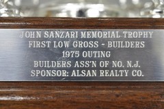 Vintage 1970s Silver Metal & Wood Figural Golf Trophy Award Cup John Sanzari