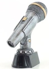 Silver Microphone Trophy / Engraved Karaoke Award (CM-99001) – DECADE AWARDS