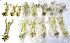 Vintage 5″ & 6″ Metal Assorted Trophy Toppers Silver / Gold LOT of 14