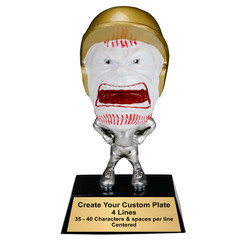 Custom Engraved Baseball Trophy | Game Face Baseball Award | 6.25 Inch