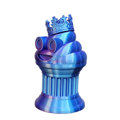 King Poop Emoji Trophy – Award/Gift – 6″ Blue/Purple King Poop Emoji – Znet3D