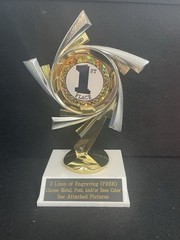 6 1/2″ Gold/Silver Turbine With Sticker Trophy (Please look at all pictures!)