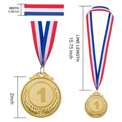 IHPUKIDI 48 Pack Gold Award Medals Olympic Style Metal Winner Medals Gold Prizes
