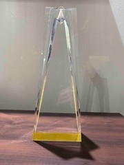 10″ Solid Acrylic Star Trophy – Clear and Gold Ready for Engraving