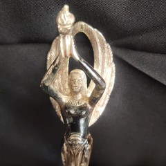 Vintage Art Deco Winged Victory Trophy Topper –Metal Goddess Figurine