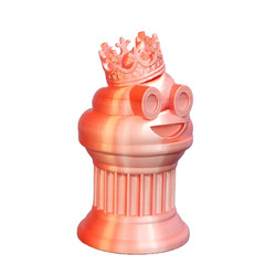King Poop Emoji Trophy – Award/Gift – 6″ White/Red King Poop Emoji – Znet3D