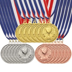 Award Medals, 18 Pcs Zinc Alloy Trophy Medals with Neck Ribbon, Bright Color