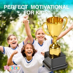 Playbees Fun Gold Plastic Trophies – 3 Pack – 7 Inch – Award 7 Inches,