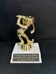 4 1/2″ tall Male Comic Golfer Trophy (please Look At All Pictures)