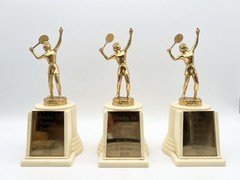 Vintage 1958 Helen Briwa Tennis Trophy Trio Columbia County Champions Finalist