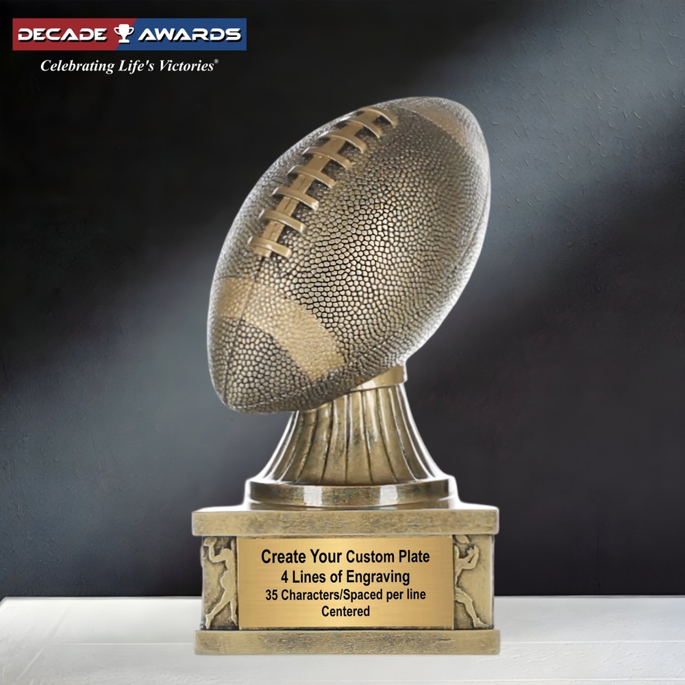 Custom Engraved Football Trophy – Action Pedestal Football Award – 6 Inch