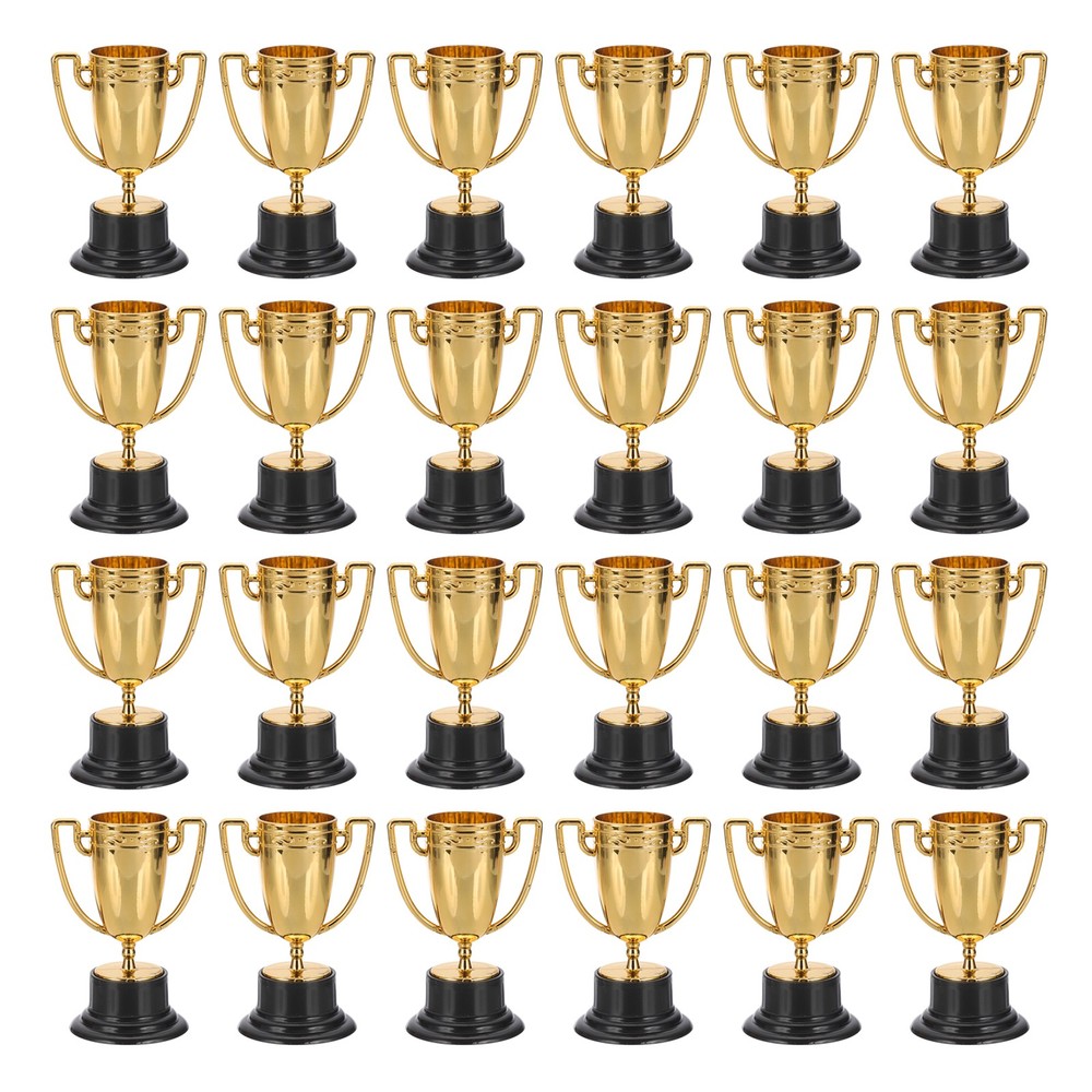 3.22 Inch Mini Trophies, 24 Pcs Plastic Copper Award Trophy Cups