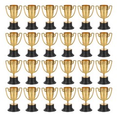 3.22 Inch Mini Trophies, 24 Pcs Plastic Copper Award Trophy Cups