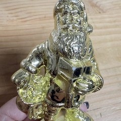 Vintage Santa Claus Trophy Topper Gold Tone Plastic 4″ H