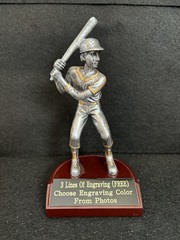 6 1/4” RFC Baseball Resin On Rosewood Base Trophy. (Please see all photos!)