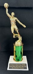 6 1/2” Male Basketball Layup Trophy With 3” Post. (Please See All Photos)