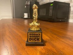World’s Biggest Dick Trophy – Willy Pecker Golden Award – Adult Joke Gag Gift