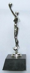 Vtg Girls/Womens/Ladies VOLLEYBALL TROPHY: Silver Metal Player/Team League Award