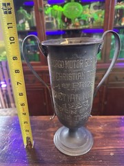 Antique 1923 Trophy Nautical Motor Boat 1st Place Cup Chicago Nelly Darling 10X7