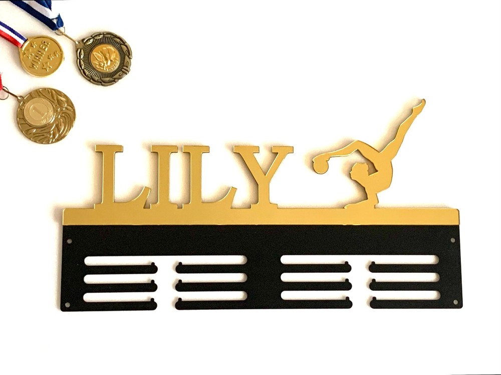 Personalized Gymnastics Medal Holder Custom Name Sport Hanger Display Rack Award