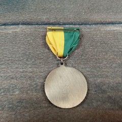 Vintage 1977 W & M Track and Field Runners Medal Green Gold Ribbon Bronze Tone