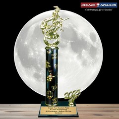 Custom Engraved Halloween Trophy – 2025 Pumpkin Queen Column Trophy – 15 Inch