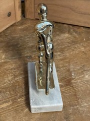 Gold Colored Youth Baseball Trophy White Faux Marble Block Base