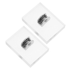 2pcs Acrylic Adjustable Glass Display Stands, Transparent Clamp on Easel Base