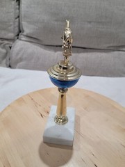Vintage 9.5″ Sr Boy 1975 Calf Roping Rodeo Award Trophy Western Cowboy Horse Cow