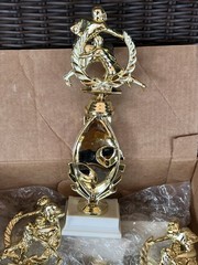 Set of 12 Football Trophies heavy Marble Base Engravable