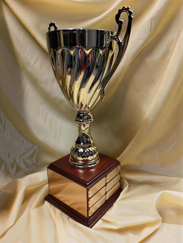 Large 20.5″ Metal Cup Award Perpetual Trophy. Free Custom Engraving.