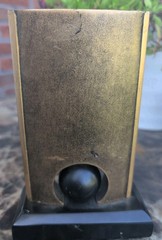 6″ Bowling Trophy Brass Tone W/ Turning Ball 2009 Heavy Material *Minor Scuffs