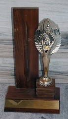10″ Vintage 1967 Winged Victory Goddess Trophy Metal Wood