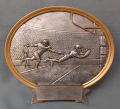 FOOTBALL trophy oval resin plaque PDU large size FREE lettering