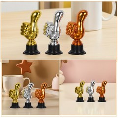 6Pcs Reusable Plastic Mini Thumb Trophies Assorted Colors for Kids Awards