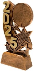 LOT OF TWENTY-ONE (21) 2025 CROWN AWARDS PERSONALIZED TROPHY 6″ ANTIQUE GOLD