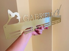 Personalized Gymnastics Medal Holder Custom Name Metal Hanger Display Rack Award