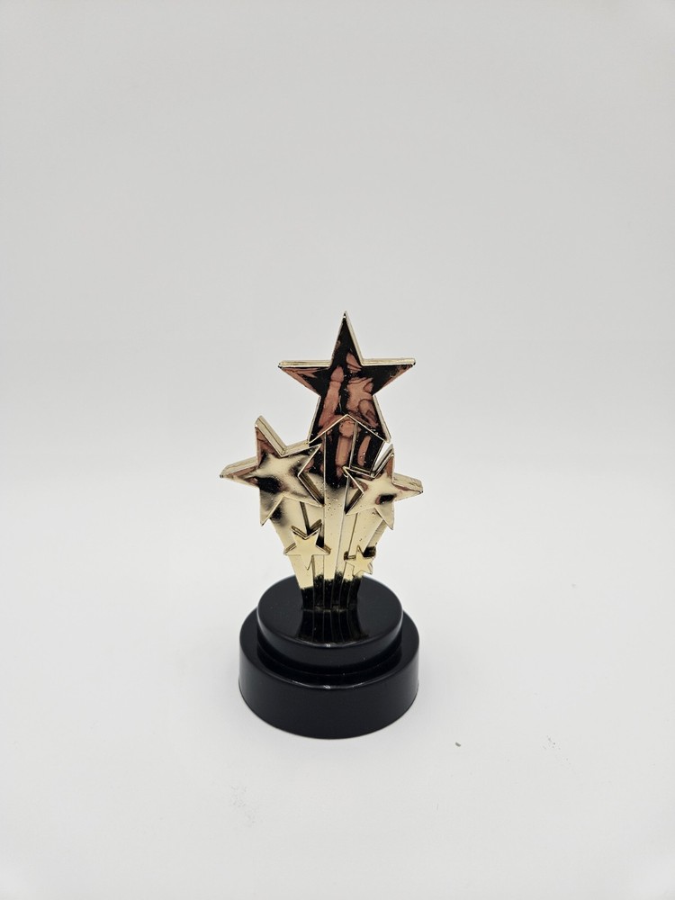 Black & Gold Plastic Trophy, 4 Inches