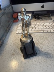 Vintage Sports Award Arlen Trophy Co Metal Topper Bakelite Base Brooklyn NY USA