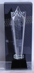 Crown Awards Crystal Star New Not Engraved Trophy 10.5″