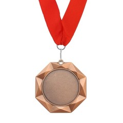 Award Medal, 3rd Prize Winner Medal with Red Neck Ribbon, Bronze