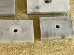 LOT of 13 Vintage White Carrara Italy Marble Trophy Base VARIOUS SIZES Repurpose