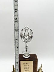 Vintage 1966 Columbia County Singles Finalist Trophy Helen Briwa Tennis Oshkosh