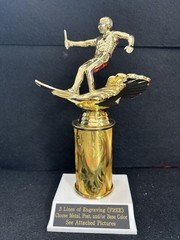 5” Male Water Skier Trophy With 3” Post. (Please See All Photos)