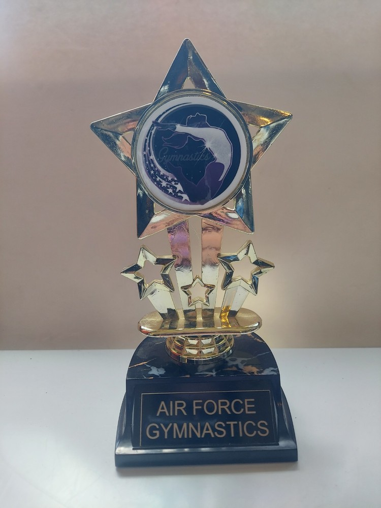Air Force Gymnastics Trophy 7″ Gold Faux Marble