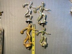 Lot of 4 All Metal Bowling Trophy Toppers Male Figures