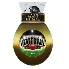 FANTASY FOOTBALL Toilet Seat Medal, Gold or Silver – Engraved Last Place Medal