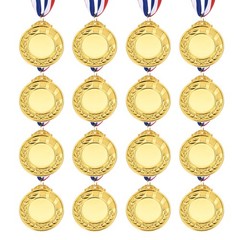 16Pcs Award Medals, Winner Award Trophy with Neck Ribbon, Gold