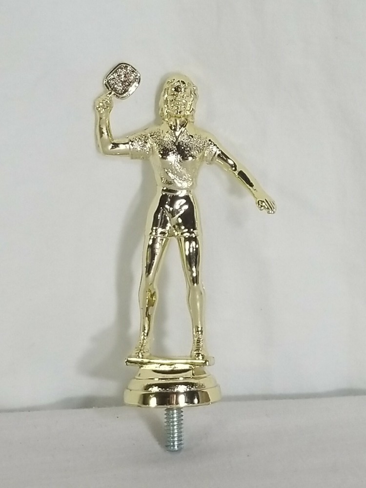 Vintage Gold Women’s Table Tennis Trophy Cake Topper 4½“