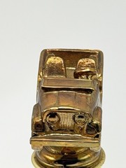 Vintage Brass Jeep Trophy with Wood and Marble Base – Made By GLALY